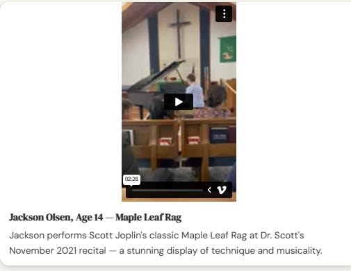 Jackson Olsen piano video